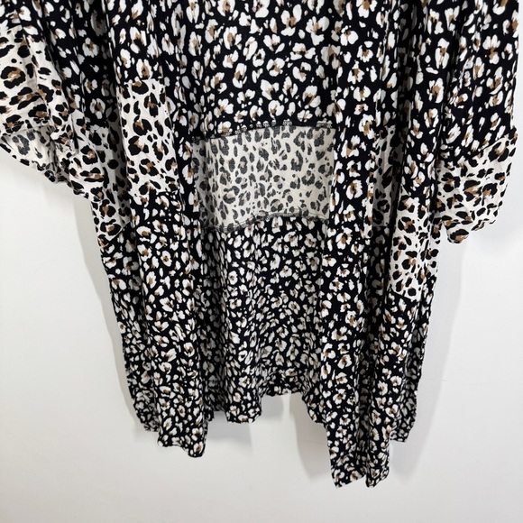 Saltwater Luxe Black & White Animal Print Boho Kimono Cardigan Medium - Picture 4 of 13